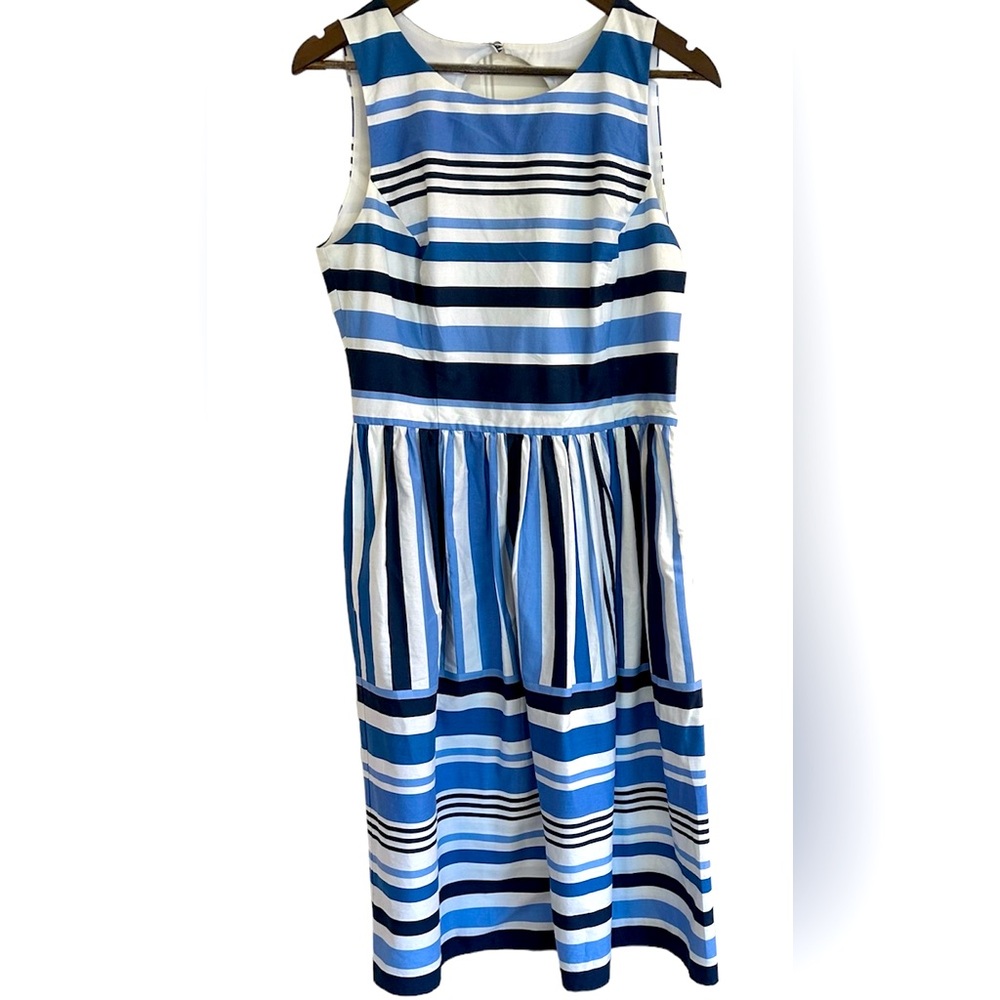 Vince Camuto blue striped  sleeveless dress women 10